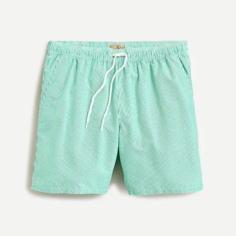 Jcrew 8 Swim Trunk In Seersucker Ao500 New